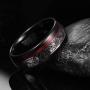 VAKKI 8mm Black Dome Tungsten Carbide Ring with Celtic Spiral and Red Guitar String Comfort Fit Size 7-12.5