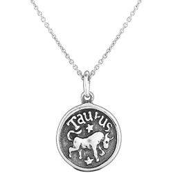 Personalize Astrology Constellation Celestial Horoscope Disc Medallion Pendant Zodiac Necklace For Women Oxidized Sterling Silver