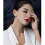 CiNily Ladies Angel Wing Necklace-White Opal Pendant Necklace Embellished with Cubic Zirconia Heart Shape Jewelry Gifts for Women Mom Girls