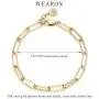 WEARON Dainty Gold Link Chain Bracelet for Women 14K Gold Plated Simple Delicate Cable Link Chain Handmade Minimalist Jewelry Retro Personality Bracelet Adjustable Thin Cuban Link Chain Paperclip WEARON Dainty Gold Link Chain Bracelet for Women 14K Gold Plated Simple Delicate Cable Link Chain Handmade Minimalist Jewelry Retro Personality Bracelet Adjustable Thin Cuban Link Chain Paperclip