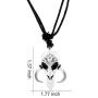 Mandalorian Yoda Pendant Necklace - Star Wars Series Charms Rope Necklace - Unisex Bounty Hunter Baby Alloy Plating Jewelry (White)