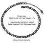 PROSTEEL 316L Stainless Steel Figaro Chain Necklace for Men/Women, Black/18K Real Gold Plated, 4mm to 13mm, 14inch to 30inch, Come Gift Box