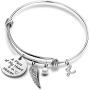 Memorial Initial Bracelet Sympathy Gifts A Piece of My Heart is in Heaven Memory Jewelry with Initial Loss Condolences Gifts