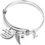 Memorial Initial Bracelet Sympathy Gifts A Piece of My Heart is in Heaven Memory Jewelry with Initial Loss Condolences Gifts