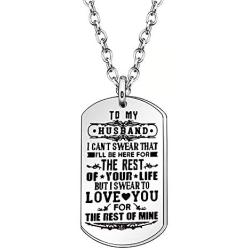 JQFEN to My Husband I Love You Necklaces Jewelry from Wife Valentine Birthday