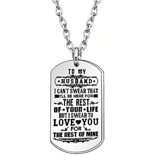 JQFEN to My Husband I Love You Necklaces Jewelry from Wife Valentine Birthday