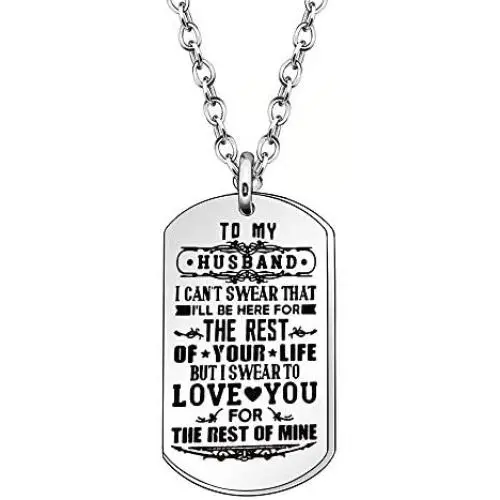 JQFEN to My Husband I Love You Necklaces Jewelry from Wife Valentine Birthday JQFEN to My Husband I Love You Necklaces Jewelry from Wife Valentine Birthday