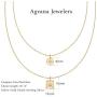 AGVANA 14K Yellow Gold Plated 925 Sterling Silver Layered Coin Compass Moon Star Bee Sun Pendant Necklace Dainty Jewelry Gifts for Women Her Girls Girlfriend Wife Friend Sister with Gift Box, 16+2 Inch Extender