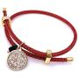 18K Gold Plated Saint Benedict Red String Bracelet Adjustable Charm Genuine Jetstone