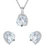 EleQueen Womens Heart Jewelry Set S925 Sterling Silver Cubic Zirconia Love Heart Bridal Pendant Necklace Stud Earrings
