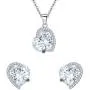 EleQueen Womens Heart Jewelry Set S925 Sterling Silver Cubic Zirconia Love Heart Bridal Pendant Necklace Stud Earrings EleQueen Womens Heart Jewelry Set S925 Sterling Silver Cubic Zirconia Love Heart Bridal Pendant Necklace Stud Earrings