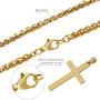 Cross Necklace for Men, Stainless Steel Cross Pendant Necklaces，18-32 inches Chain Silver Gold Black Cross Necklace
