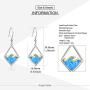 YAFEINI Wave Earrings Sterling Silver Ocean Wave Earrings Created Opal Dangle Drop Earring Ocean Jewelry Beach Gifts for Women