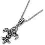 Mens Necklace 925 Sterling Silver Necklace with 24 inch Silver Chain Necklace Length, Jewelry Necklaces for Men, Fleur de Lis Theme Pendants Men Necklace