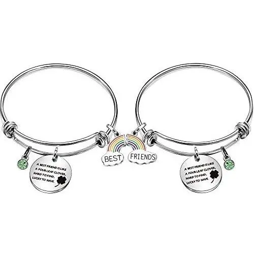 Maxforever Friendship Bangle Gifts 2Pcs Charm Bangles Bracelets for Best Friends Besties Birthday Anniversary Graduation Thanksgiving Christmas Maxforever Friendship Bangle Gifts 2Pcs Charm Bangles Bracelets for Best Friends Besties Birthday Anniversary Graduation Thanksgiving Christmas