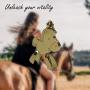 Meeshine Horse Pendant Necklace, Gold Plated Stainless Steel Pony Pendant Necklace for Women Girls Boys Party, Adorable Pendant for Daily Wearing (Gold)