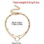 Konpicca 18K Gold Plated Chain Choker Necklace Tiny Pearl Lucky Heart Circle Link Necklace Sets Minimalist Layering Stacking Jewelry for Women