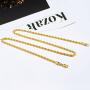 Three Keys Jewelry Mens 18K Gold Plated Rope Chain for Men 4mm Stainless Steel Gold Chain Necklace Long Layered Big Gold Necklaces for Boys