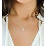 A+O Gift for Sister, Petite CZ Disk Pendant Necklace in Gold, Rose Gold or Silver