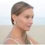 Mariell Bridal and Wedding Rose Gold Handmade Dangle Earrings with Clear Crystal Gems and Ivory Pearls Mariell Bridal and Wedding Rose Gold Handmade Dangle Earrings with Clear Crystal Gems and Ivory Pearls