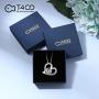 T400 925 Sterling Silver Pendant Necklace I Love You to The Moon and Back Gold Rosegold Plated White Moon Heart Pendant Birthday Gift for Women Girls