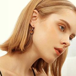 Leverback Dangle Earrings,UHIBROS Stainless Steel Cubic Zirconia Round Drop Earrings