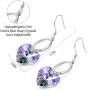 KesaPlan Purple Blue Heart Dangle Earrings for Women Made with Swarovski Crystals Drop Earrings Hypoallergenic Hooks Love Jewelry Gift KesaPlan Purple Blue Heart Dangle Earrings for Women Made with Swarovski Crystals Drop Earrings Hypoallergenic Hooks Love Jewelry Gift