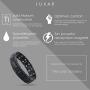 LUXAR® Mens Titanium Magnetic Therapy Linked Bracelet for Pain Relief | Double Magnet Strength with Powerful Rare-Earth Neodymium Magnets | Adjustable Length with Steel Resizing Tool (Brushed Black)