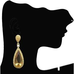 Moonstruck Costume Jewelry Chandelier Champagne Golden Gold Drop and Dangle Earrings for Women