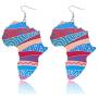 YZstyle 6 Pairs Wooden Earrings African Map Jewelry Ethnic Style Geometric Personalized Earrings Colorful Painted Lightweight Dangle Drop Earrings Natural Wooden Bohemian Statement Earrings