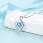 NUOKUN I Love You Mom S925 Sterling Silver Heart Pendant Necklace Mothers Birthday Gift