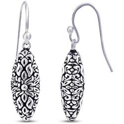 Charmsy Sterling Silver Jewelry Light-Weight Antique Filigree Drop Dangle Earring for Women