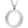 Zysta Silver Round Locket Pendant Necklace 30mm Glossy Stainless Steel Clear Glass Living Memory Floating Charms Stone Storage