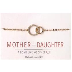 A+O Gifts for Mom, Mother Daughter Gift - Interlocking Circle Necklace OR Bracelet