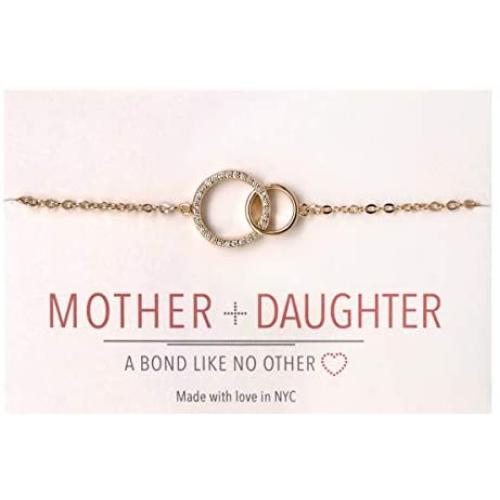 A+O Gifts for Mom, Mother Daughter Gift - Interlocking Circle Necklace OR Bracelet