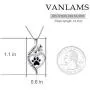 VANLAMS Womens 925 Sterling Silver Bone Love Heart Dog Paw Print Pendant Necklace I Love You Forever and Ever, Gifts for Dog Owner