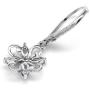 Silvershake Natural Amethyst White Gold Plated 925 Sterling Silver Victorian Style Flower Leverback Earrings