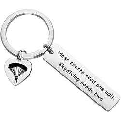 Zuo Bao Funny Skydiving Keychain Skydiver Gift Most Sports Need One Ball Skydiving Needs Two Jewelry Skydiver Adventure Gift