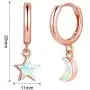 ZEINZE 925 Sterling Silver Star Moon Opal Earrings for Women Girls Cute Bling Drop Dangle Earrings Jewelry Gift Christmas Birthday Gift