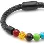 JOVIVI Personalized Custom Natural Agate/Tiger Eye/Lava Rock Stone Beads Essential Oils Diffuser Bracelet Healing for Men Women Leather Cuff Bracelets Stainless Steel Magnetic Buckle