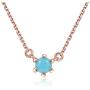 Blossom & Hue 18K Gold Plated Tiny Round Turquoise Pendant Necklace