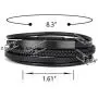 Jovivi 2 Pcs Bead Bracelet for Men Women Lava Rock Essential Oil Diffuser Bracelet Black Leather Natural Stone Beaded Bracelet Set Stainless Steel Cuff Bangle Adjustable Jovivi 2 Pcs Bead Bracelet for Men Women Lava Rock Essential Oil Diffuser Bracelet Black Leather Natural Stone Beaded Bracelet Set Stainless Steel Cuff Bangle Adjustable