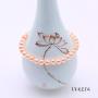 JYX Pearl Pink Pearl Necklace Set AA+ 6-7mm Natural Freshwater Cultured Pearl Necklace Bracelet and Earrings Set for Women