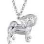 DOWAY Pug Dog Necklace Chain Cute Pet Pendant for Women Girls Jewelry Gift with Floral Enamel