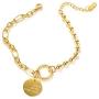 Smile Bracelets for Women,6.7inch Gold Charm Bracelets for Women and Girls,Smile with Good Luck Friendship Bracelets