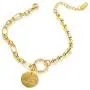 Smile Bracelets for Women,6.7inch Gold Charm Bracelets for Women and Girls,Smile with Good Luck Friendship Bracelets