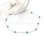 TseanYi Turquoise Gemstone Necklace Chain Silver Boho Beaded Necklace Choker Vintage Charm Collarbone Chain Necklaces Jewelry for Women and Girls (Silver)