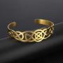 LIKGREAT Hollow Celtic Knot Stainless Steel Bracelets Viking Irish Cuff Bangle for Women Men