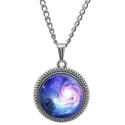 Milky Way Nebula Necklace Universe Space Jewelry Star Glass Gem Pendant Necklace Fashion Gift