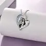 Nightmare Necklace Before Christmas Gifts Jewelry Sterling Silver Heart Jack Skellington and Sally Pendant Necklace Skull Christmas Jewelry Gifts for Women